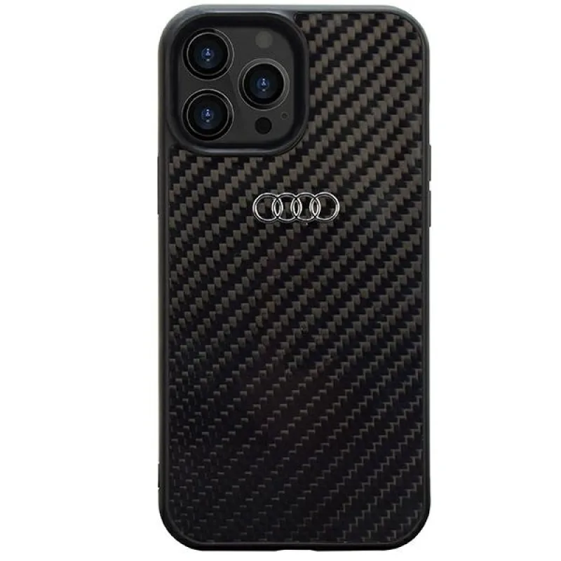 Pevné puzdro Audi Carbon Fiber iPhone 14 Pro Max 6,7" čierno/čierne AU-TPUPCIP14PM-R8/D2-BK