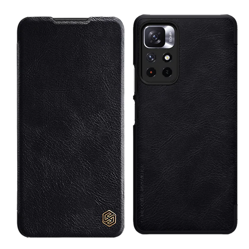 Flipové puzdro Nillkin Qin Case pre Xiaomi Redmi Note 11T 5G / 11S 5G / 11 5G (Čína) / Poco M4 Pro 5G - čierne