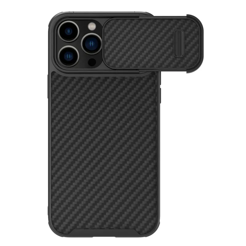 Nillkin Synthetic Fiber S Case Puzdro na iPhone 14 Pro Max s krytom fotoaparátu, čierne