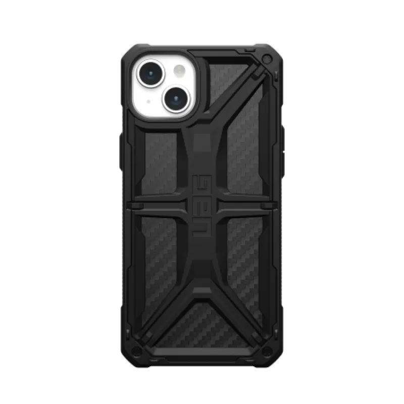 Puzdro UAG Monarch pre iPhone 15 Plus - čierny karbón