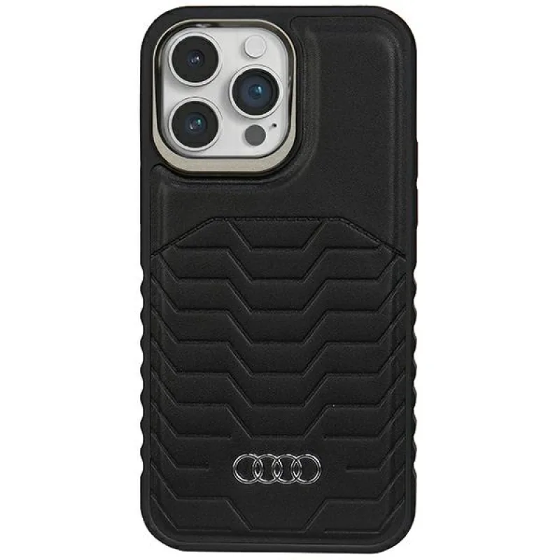 Puzdro Audi Synthetic Leather s MagSafe pre iPhone 14 Pro - čierne