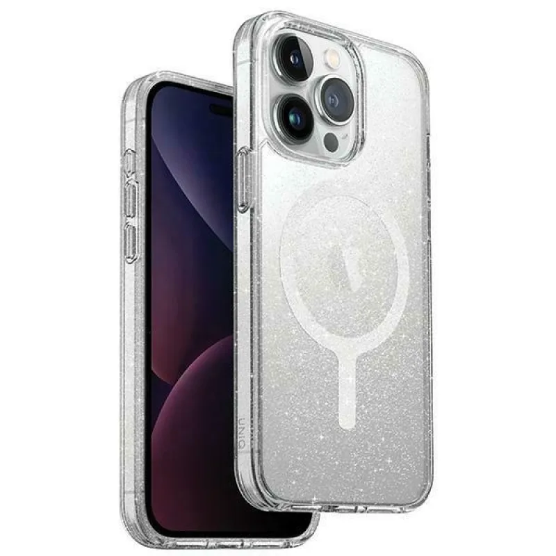 Nabíjacie puzdro Uniq LifePro Xtreme Magclick pre iPhone 15 Pro Max – priehľadné strieborné