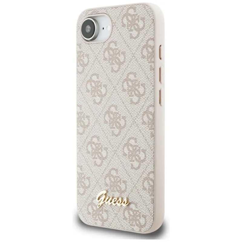 Puzdro Guess 4G Script Logo MagSafe iPhone 16e – ružové