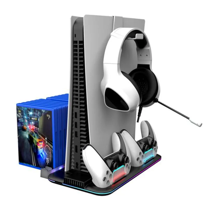 Canyon CS-51, multifiukčný stojan pre PS5 Slim, s chladením, nabíjanie 2…