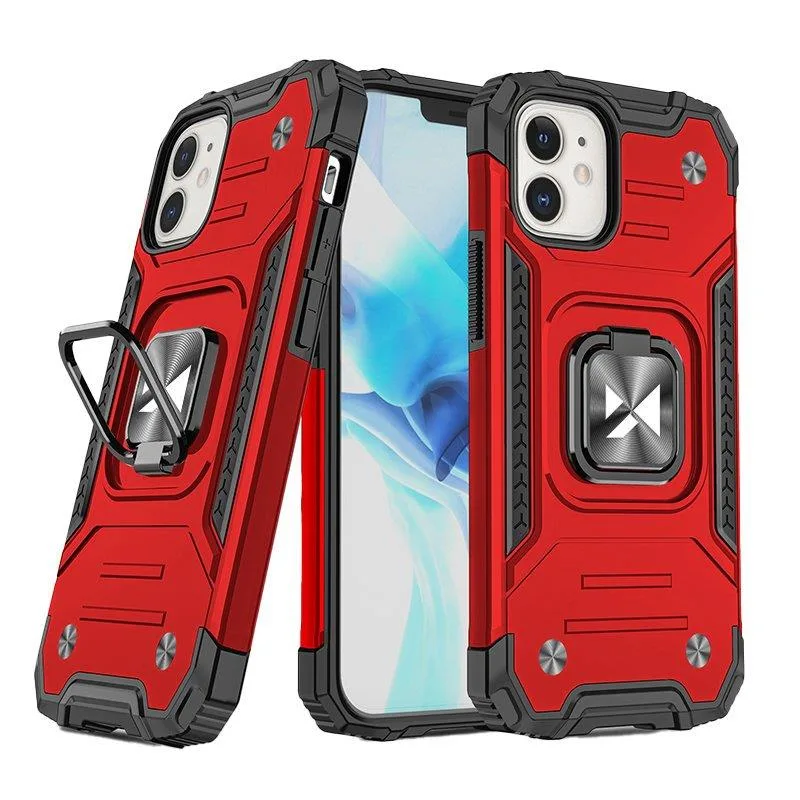 Puzdro Wozinsky Ring Armor pre iPhone 14 Plus pancierový kryt magnetický držiak krúžok červený