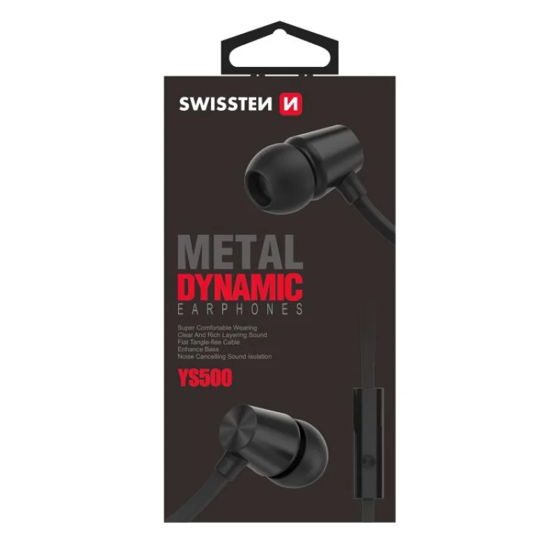 Swissten Earbuds Dynamic YS500, black 51107001