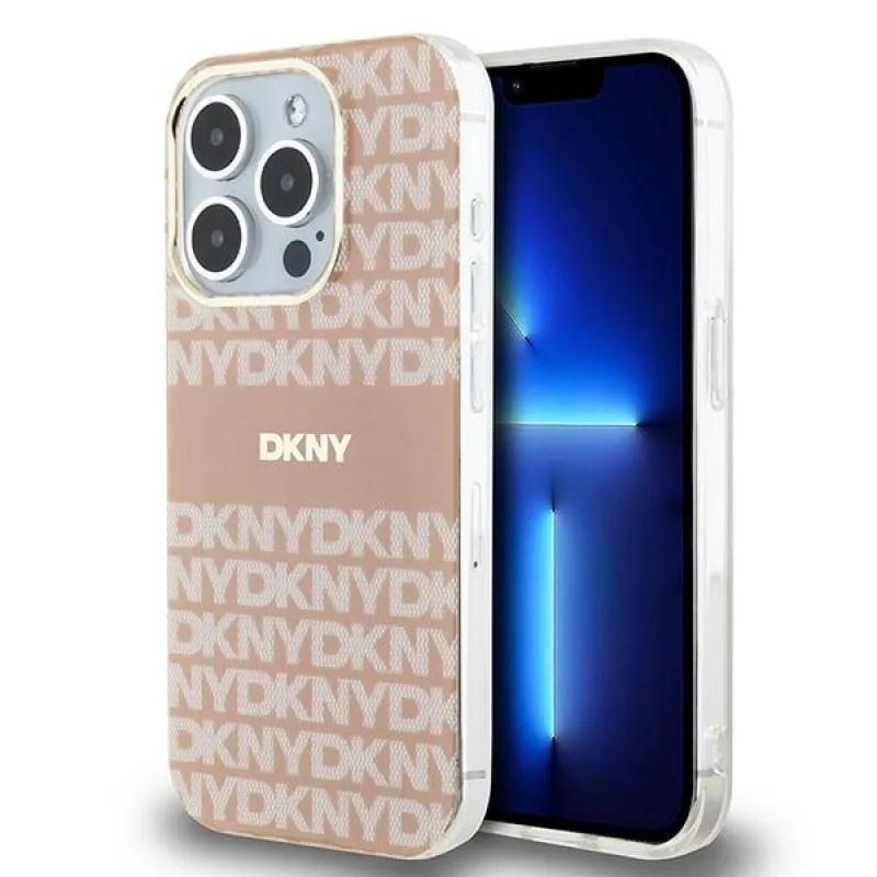 Puzdro DKNY IML Mono & Stripe MagSafe pre iPhone 15 Pro - ružové