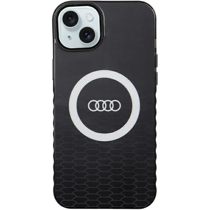 Puzdro Audi IML Big Logo MagSafe pre iPhone 15 Plus / 14 Plus - čierne