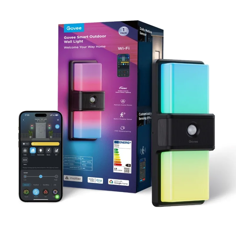 BAZAR - Govee RGBICWW Smart venkovní nástěnné světlo 1500lm Matter…