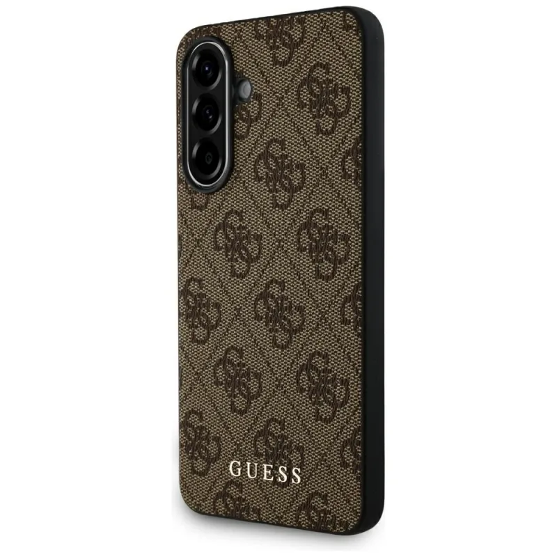 Puzdro Guess 4G Metal Gold Logo pre Samsung Galaxy A36 – hnedé