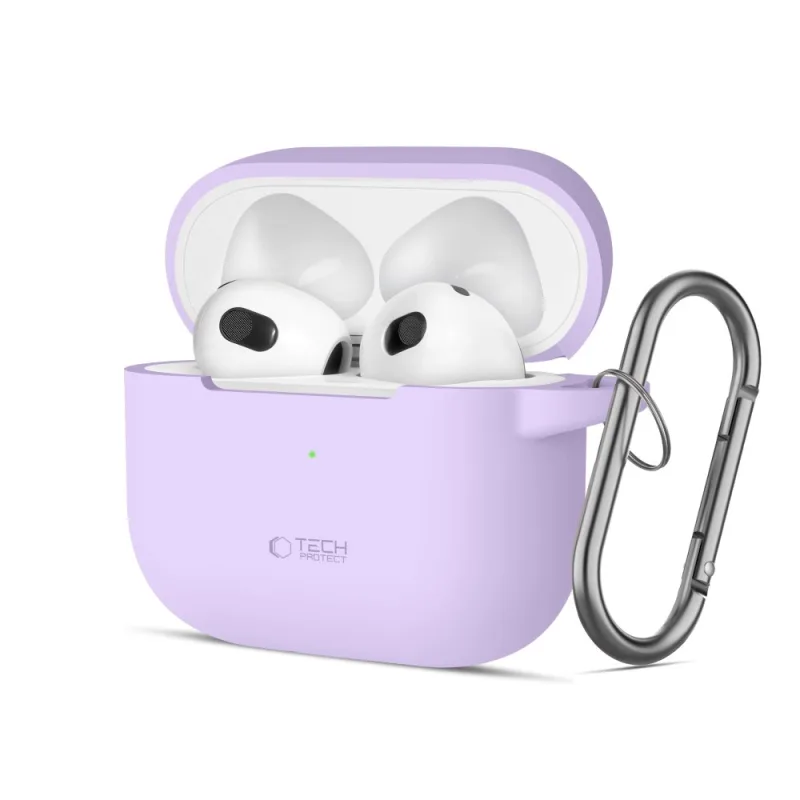 Silikónové háčikové puzdro Tech-Protect pre Apple AirPods 3 – fialové