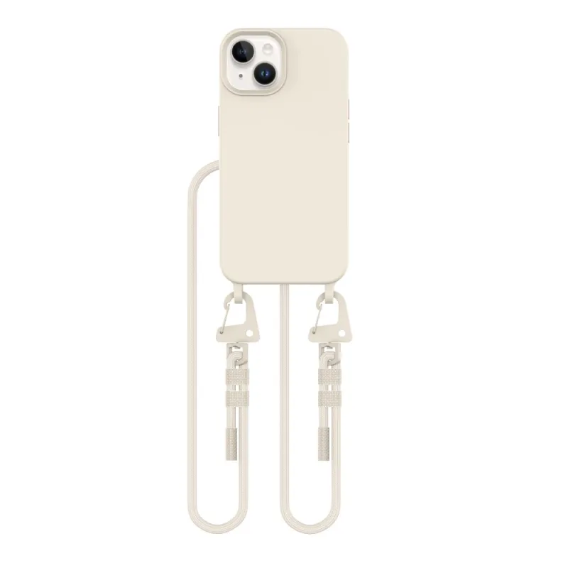 Puzdro MagSafe na iPhone 15 Tech-Protect MagNecklace – béžové