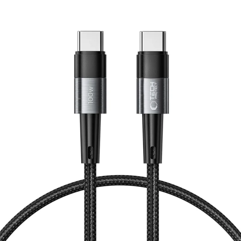Kábel Tech-Protect UltraBoost USB-C / USB-C PD 100 W 5A 0,25 m – sivý
