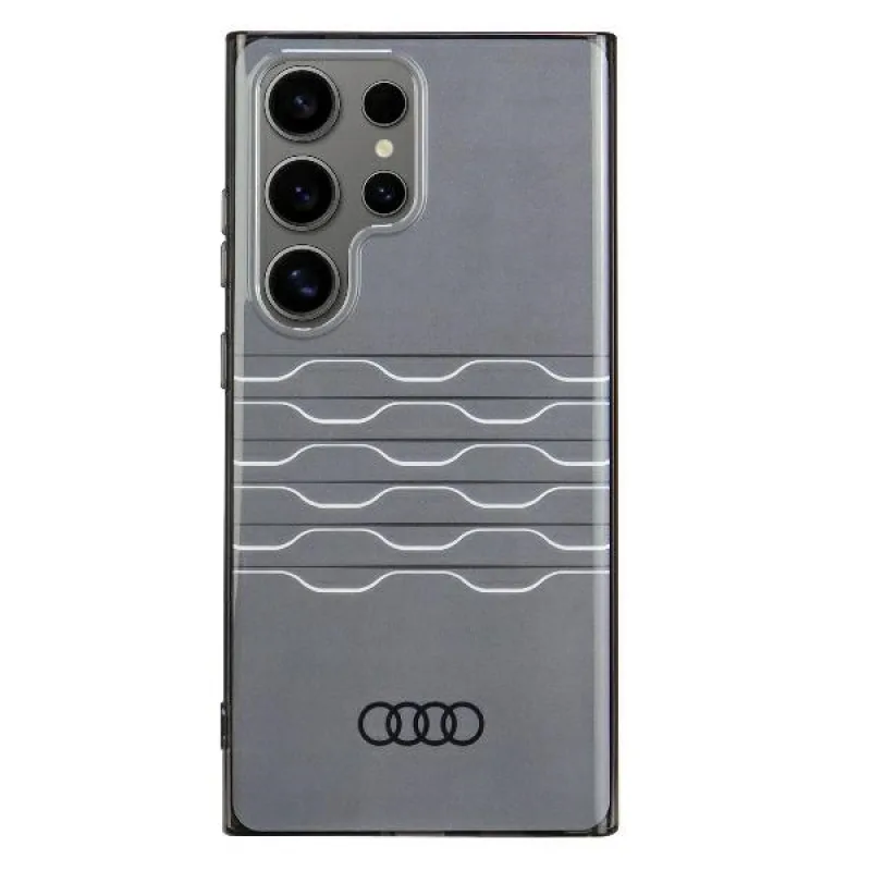 Puzdro s geometrickým vzorom Audi IML S24 Ultra S928 čierne/čierne pevné puzdro AU-IMLS24U-A6/D3-BK