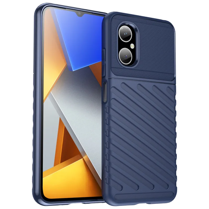 Thunder Case Xiaomi Poco M4 5G silikónové pancierové puzdro modré