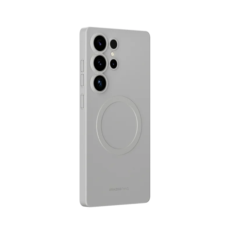 Púzdro AmazingThing Minimal Air Case s magnetickým krúžkom pre Samsung Galaxy S25 Ultra – šedé