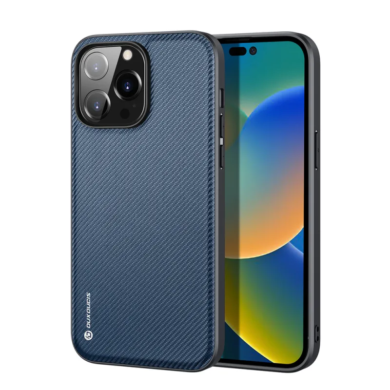 Kryt puzdra Dux Ducis Fino na iPhone 14 Pro Max modrý nylon