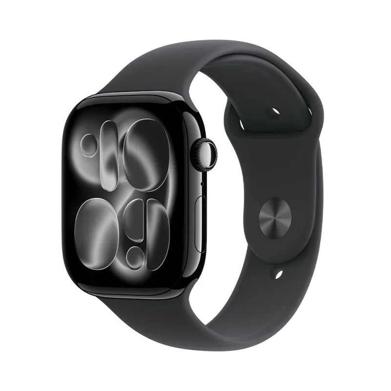 Apple Watch Series 11 GPS + Cellular 42mm Klavírny čierny hliník s čiernym športovým remienkom - M/L