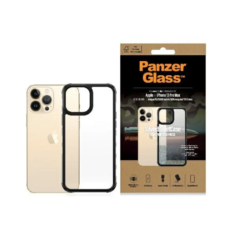 Antibakteriálne puzdro s certifikáciou Military Grade pre iPhone 13 Pro Max PanzerGlass ClearCase - priehľadné ružové