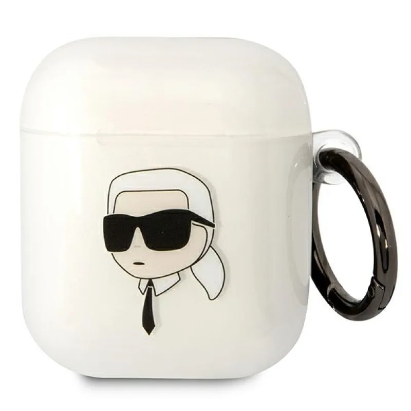 Karl Lagerfeld KLA2HNIKTCT AirPods 1/2 priehľadný kryt Karl`s Head