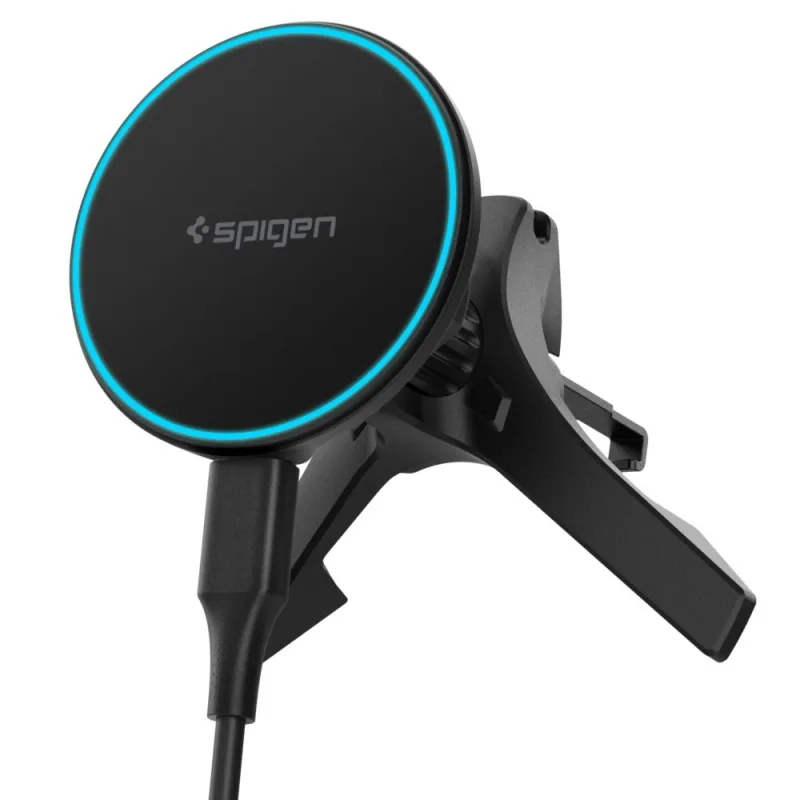 Držiak ventilačného otvoru do auta Spigen EV15MAQ Essential Qi2 MagSafe – čierny