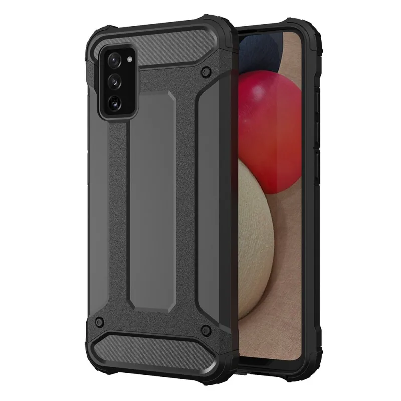 Hybrid Armor Case Tough Rugged Cover pre Samsung Galaxy A03s čierny