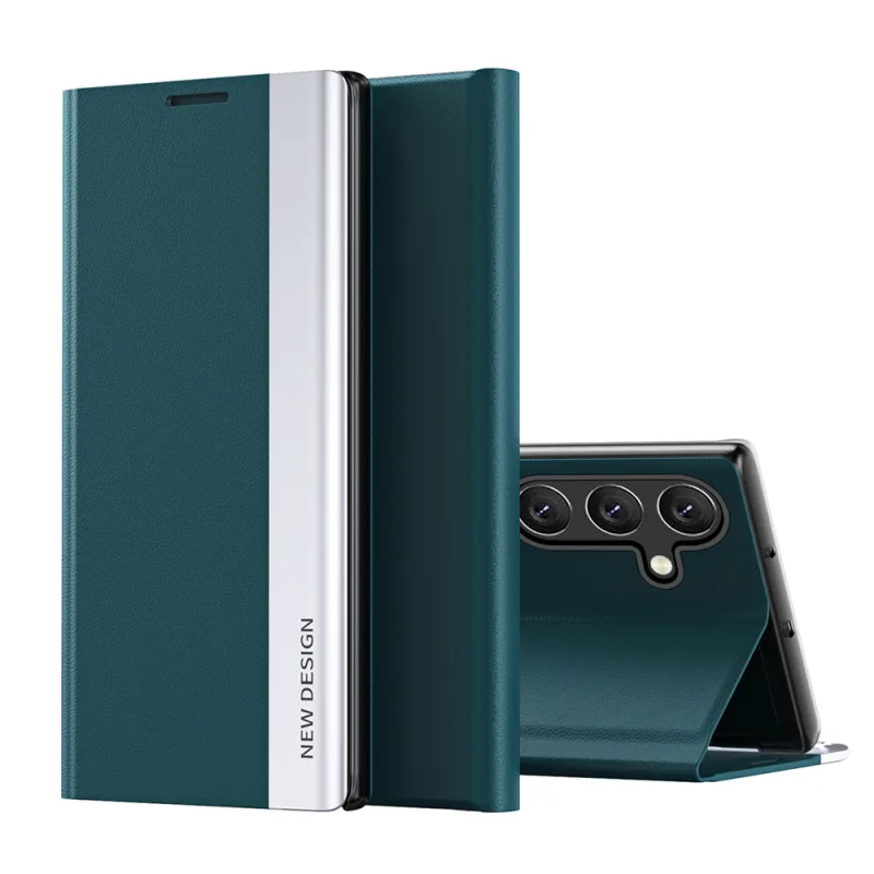 Sleep Case Pro Samsung Galaxy S25 Case s flipom a stojanom – zelené