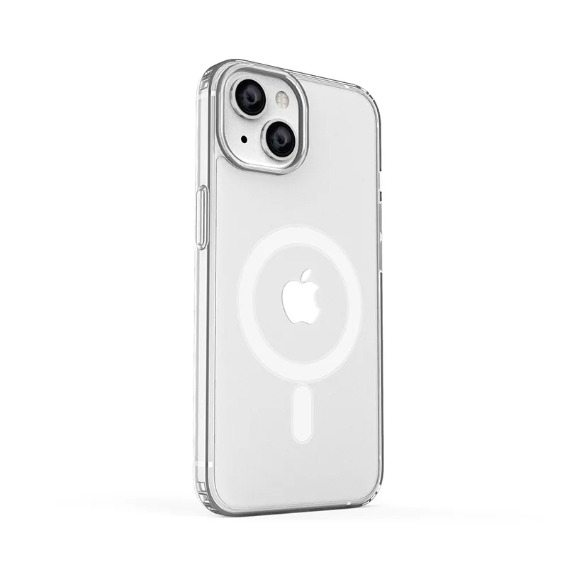 ER POWER Silikónový kryt CARNEVAL SNAP pre iPhone 14 s MagSafe - biela…