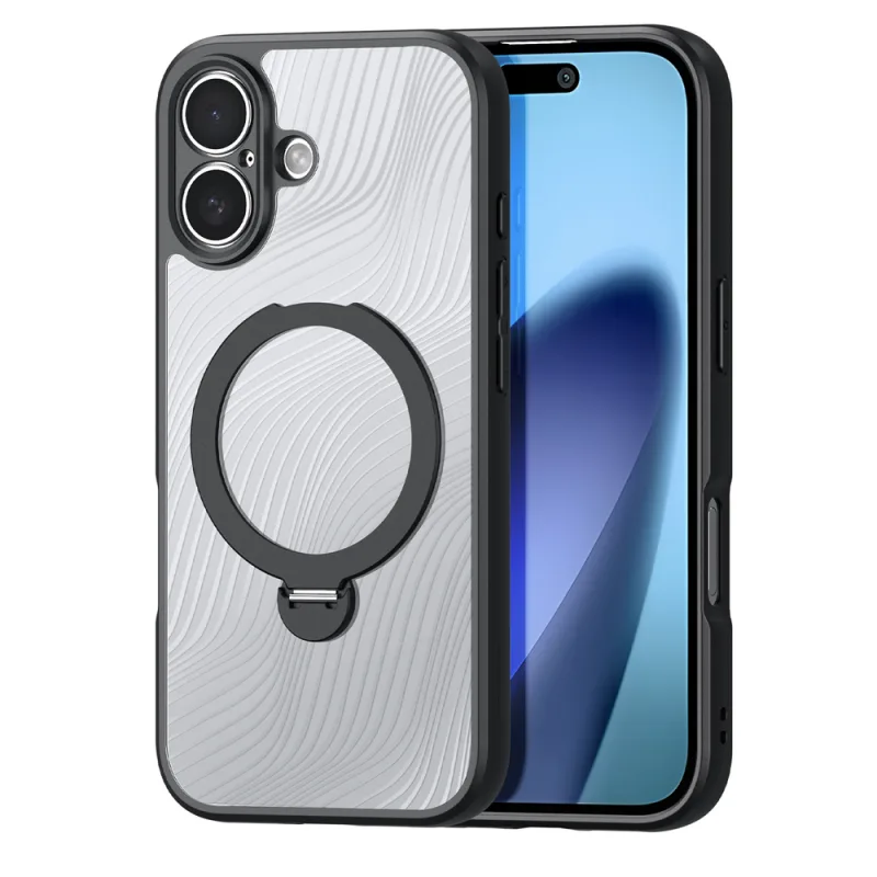 Puzdro Dux Ducis Aimo Mag s magnetickým krúžkom a stojanom pre iPhone 17 – čierne
