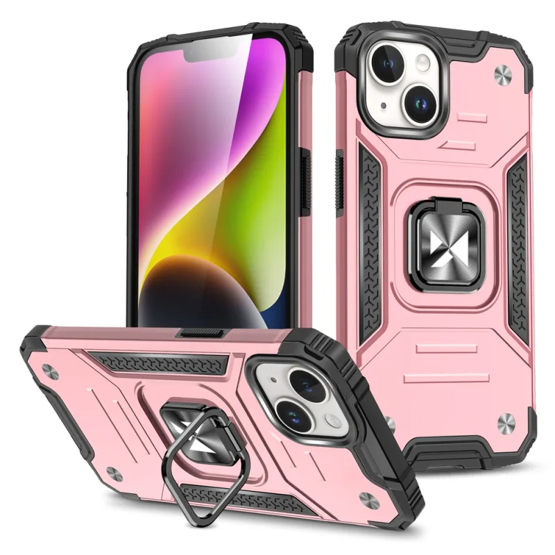 Pancierové puzdro s držiakom na prst pre iPhone 15 Plus Wozinsky Ring Armor - zlaté
