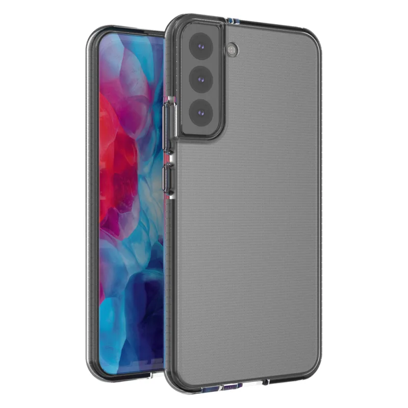 Spring Case kryt gélové puzdro s farebným rámom pre Samsung Galaxy S22+ (S22 Plus) čierne