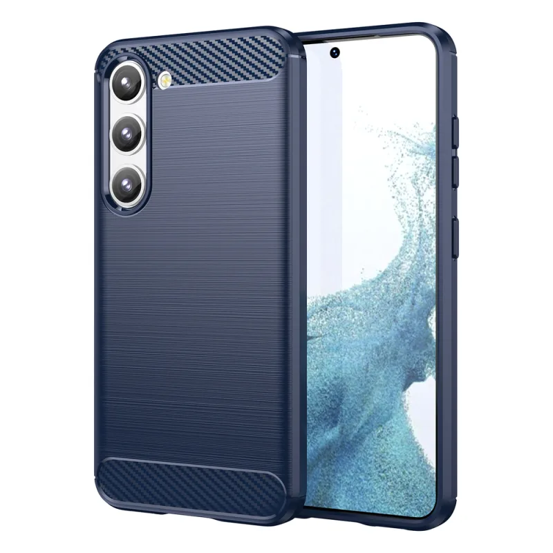 Carbon Case pre Samsung Galaxy S23+ flexibilný silikónový karbónový kryt modrý