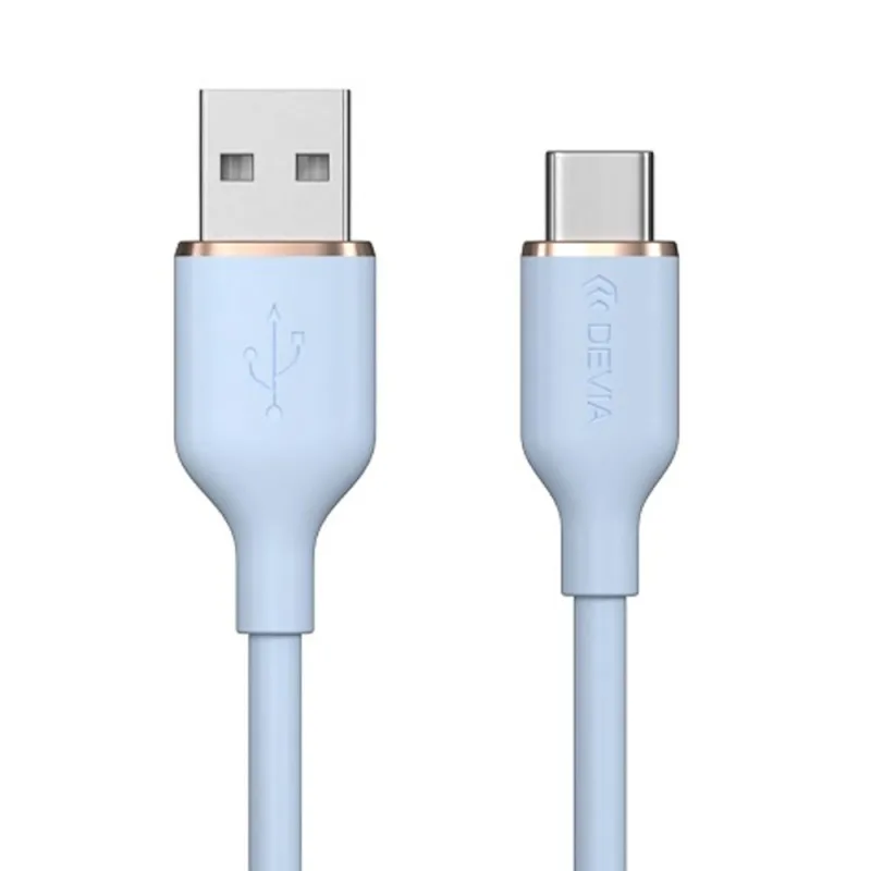 Devia kábel USB-A to USB-C Jelly Series Silicone Cable 1.2m - Blue…