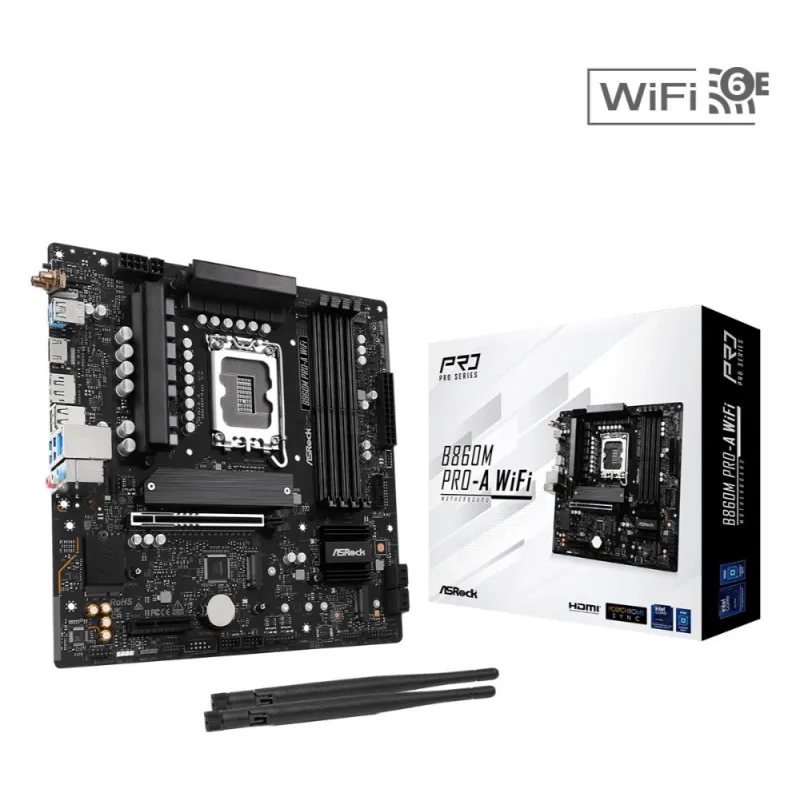 ASRock MB Sc LGA1851 B860M Pro-A WiFi, Intel B860, 4xDDR5, 1xDP, …