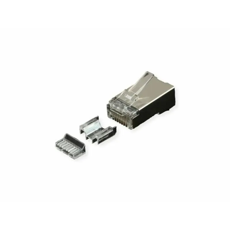 ROLine Konektor 8/8 RJ45 cat.6a/7, 10Gbit, tienený na drôt aj lanko, 10ks…