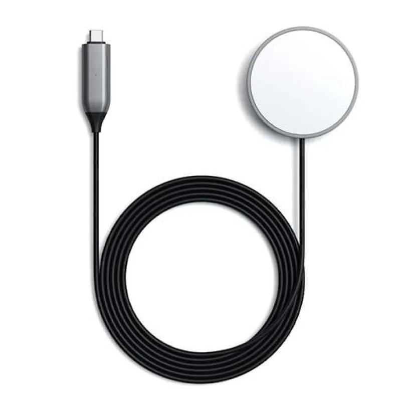 Satechi USB-C Wireless Magnetic Charging Cable - Space Gray ST-UCQIMCM