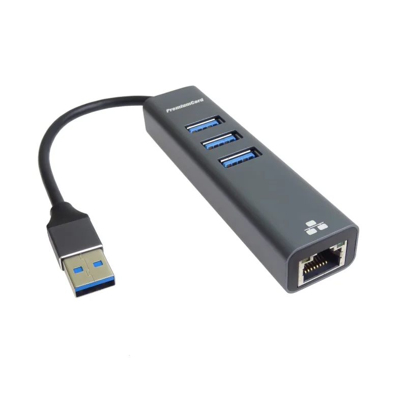 PREMIUMCORD Adaptér USB3.0 - LAN RJ45 ETHERNET 10/ 100/ 1000 MBIT + 3x…
