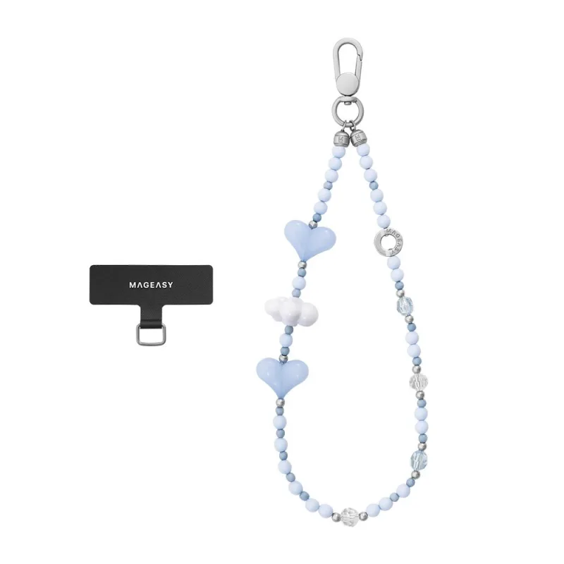 SwitchEasy Beaded Wrist Strap + Strap Card - Heart Fluff MPHIPH343HF24