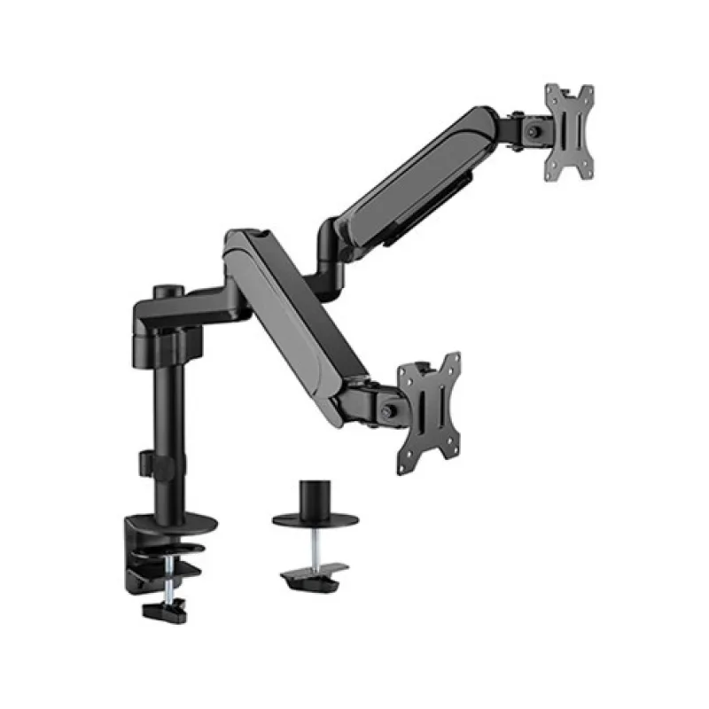 GEMBIRD Držák 2 monitorů na stůl MA-DA2P-01, naklápěcí, až do 32” a 9kg…