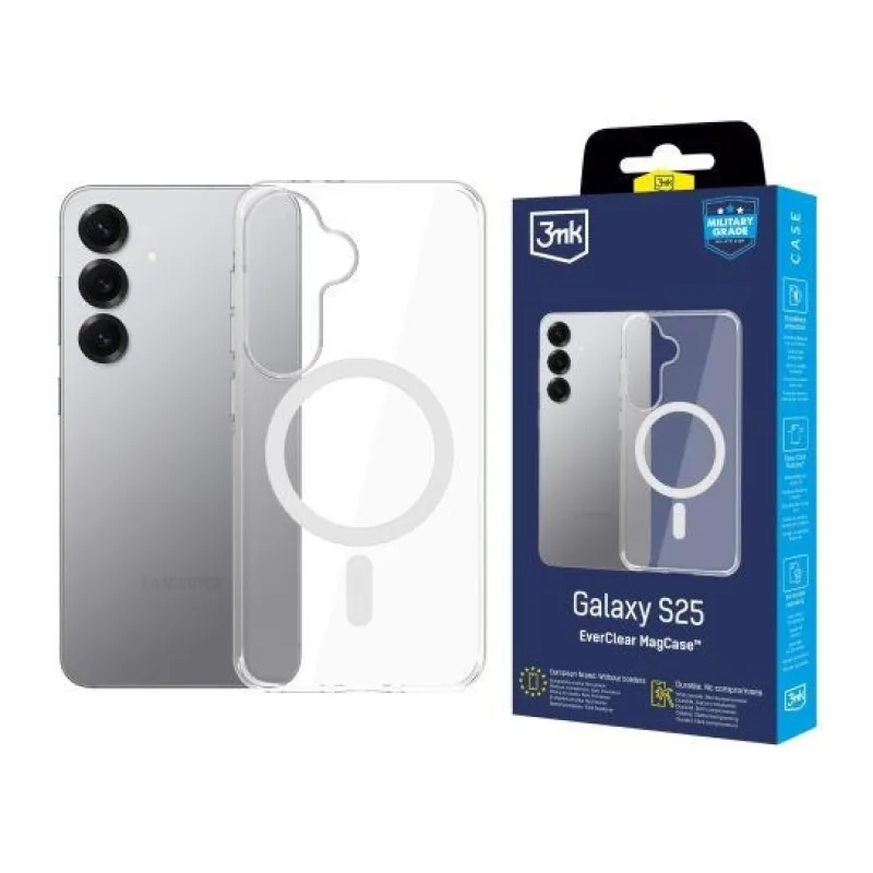 3mk ochranný kryt EverClear Magcase pro Samsung Galaxy S25 5903108657235