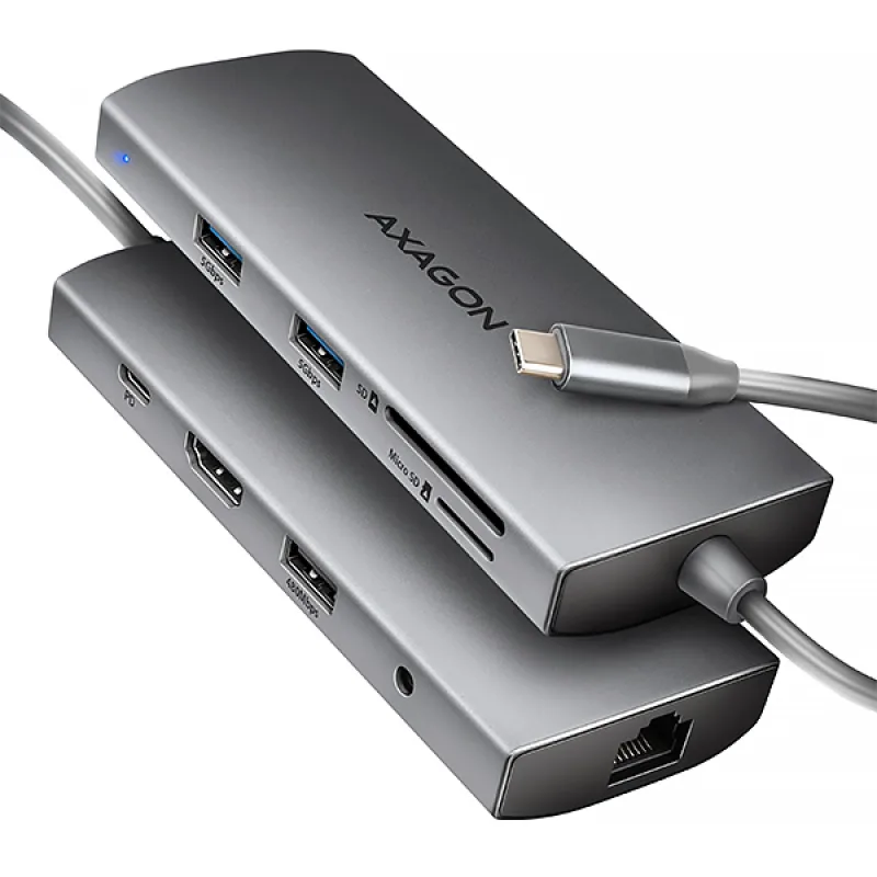 AXAGON HMC-8HLSA, USB 5Gbps hub, 3x USB-A, HDMI 4k/ 60Hz, RJ-45 GLAN, SD/…