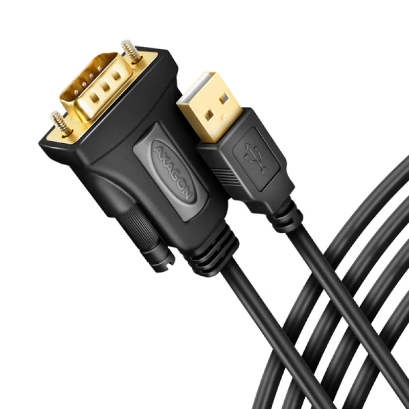 AXAGON ADS-1PQN, USB-A 2.0 - sériový RS-232 DB9-M FTDI adaptér / kábel 1…