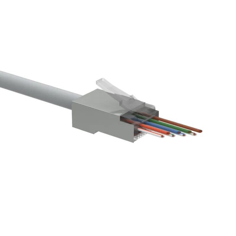Univerzálny EASY konektor RJ45 CAT5E STP 8p8c na drôt aj licnu SXRJ45-5E…