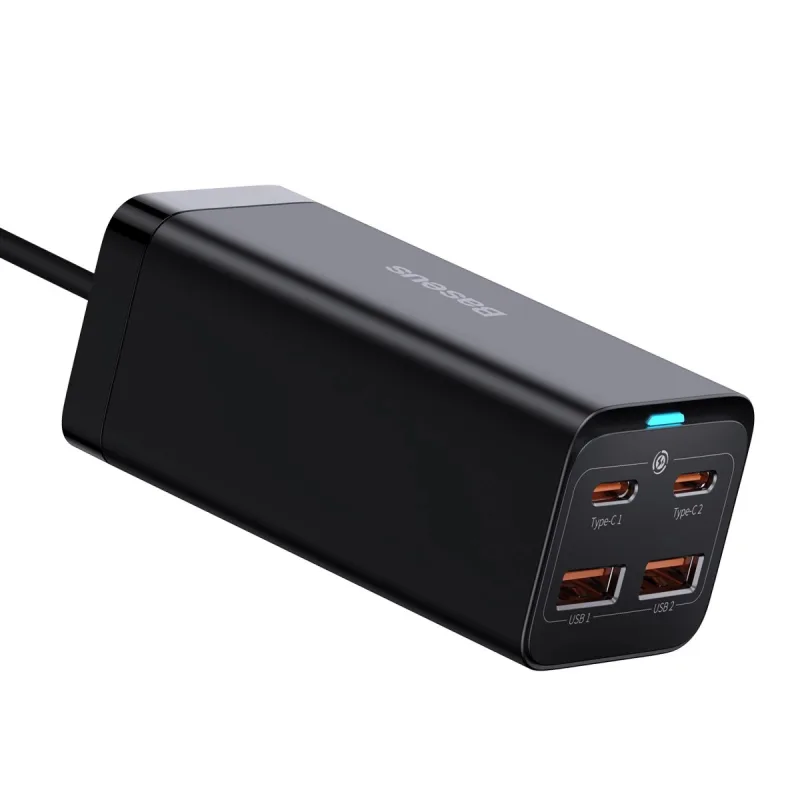 Baseus Rýchlonabíjačka do siete GaN3, 2x USB-A, 2x USB-C 100W čierna…