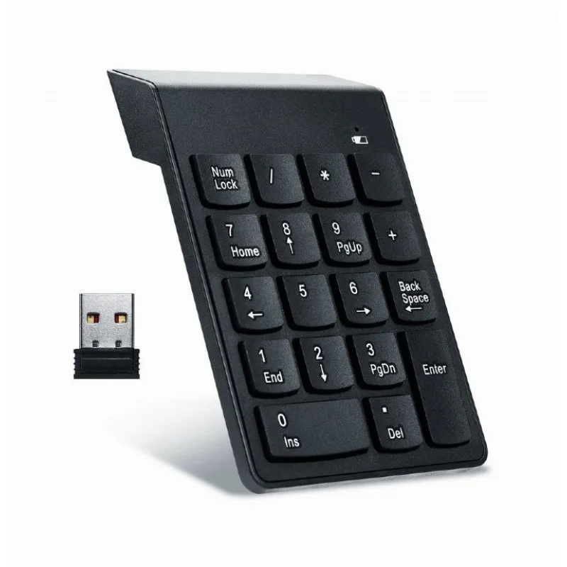 GEMBIRD numerická klávesnice KPD-W-02, bezdrátová 2.4GHz, černá KPD-W-02