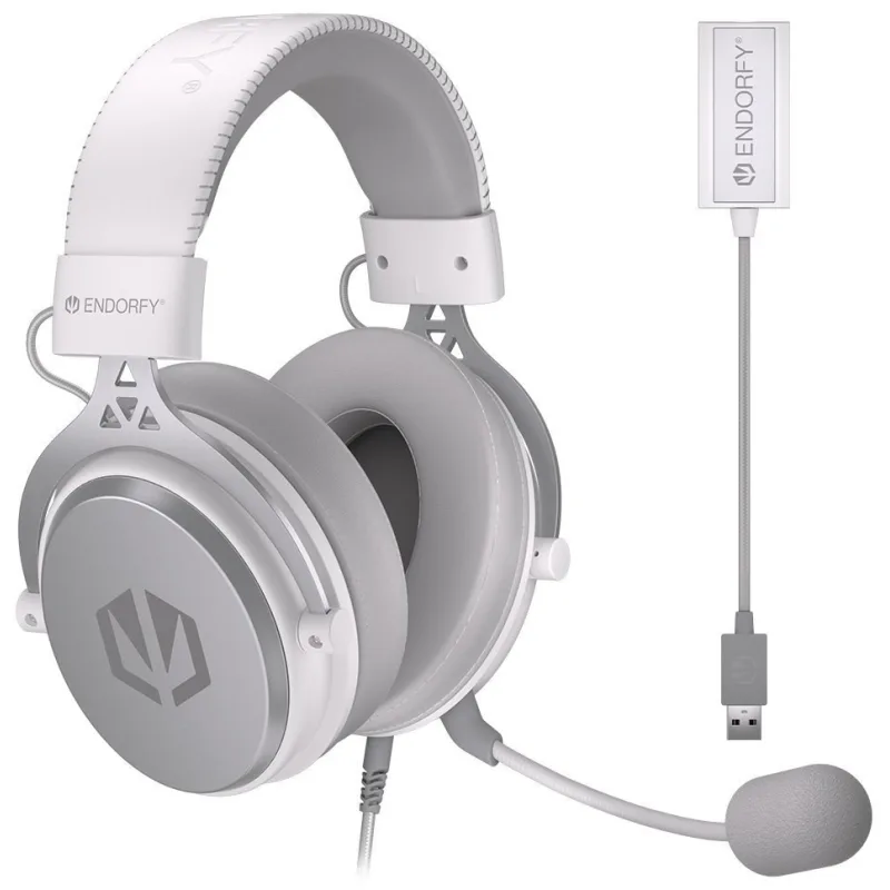 ENDORFY Sluchátka Viro Plus USB Onyx White, 3.5mm jack, USB, bílá…