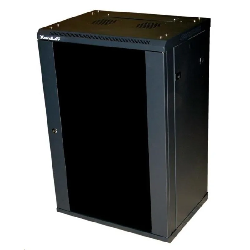XtendLan 19" nástěnný rozvaděč 18U 600x450, nosnost 60 kg, skleněné…