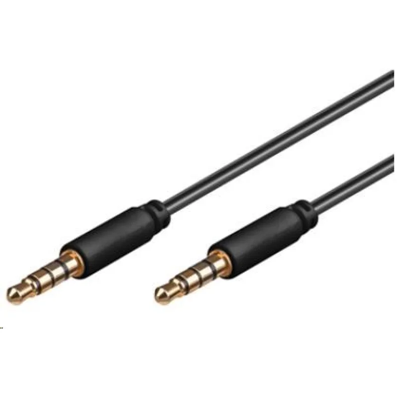 Káblový konektor PREMIUMCORD 3.5 mm 4 pin M/ M 3 m pre Apple iPhone, …