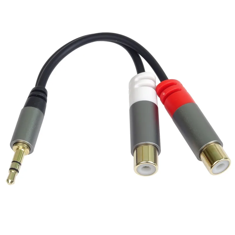 PremiumCord kabel HQ Jack 3.5mm Male - 2x CINCH Female 15cm kjqqr-03