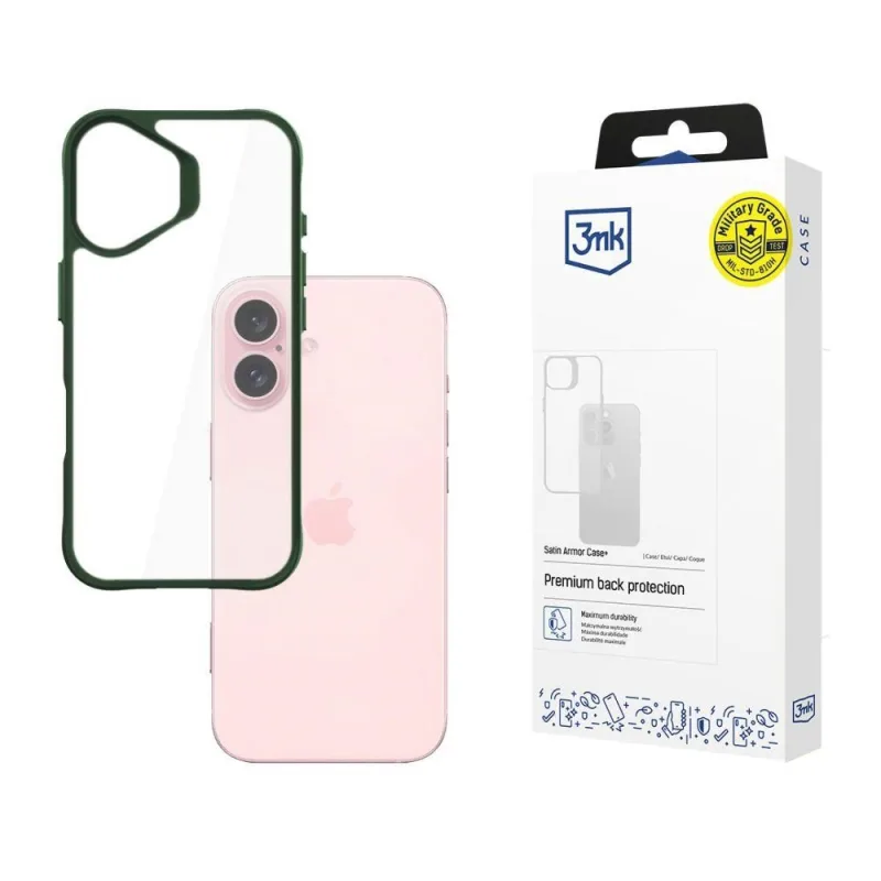 3mk ochranný kryt Satin Armor Case+ Green pro Apple iPhone 16…